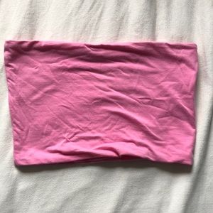 topshop cropped bubblegum neon pink tube top